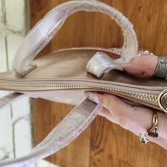 Nwt Kate Spade NY Gold Coast Pink Glitter Satchel Handbag Purse - Picture 8 of 10